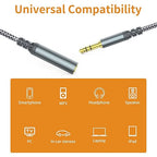 MCSPER Headphone Extension Cable, [2-Pack, 10ft Hi-Fi ] 3.5mm Extension AudioMale to Female Aux Adapter Hi-Fi Sound Stereo Extender Cord for Headset, iPhone, iPad, Smartphones, Tablets & More (Grey)