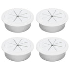 Desk Grommet 2-1/16" (53 mm), Desk Hole Cover for Cables White, Cable Grommet ABS Plastic, Desk Hole Grommet for Office and Home Table Cable, Detachable & Flexible Cable Cord Organizer-4 Pcs