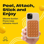 Classic MAX - Silicone Suction Phone Case Adhesive Mount - Hands-Free, Strong Grip Holder for Selfies and Videos - iPhone and Android Compatible - 2.6″ x 3.9″, Caramel Cream