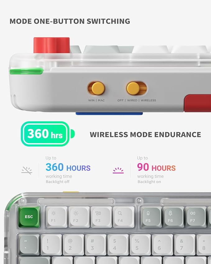 nuphy Kick75 Wireless Low Profile Mechanical Keyboard with Volume Knob,75% Hot Swappable Gaming Keyboard,80 Keys RGB Backlit with PBT Keycaps, Support BT/2.4G/USB-C (Red Nano Swithc)