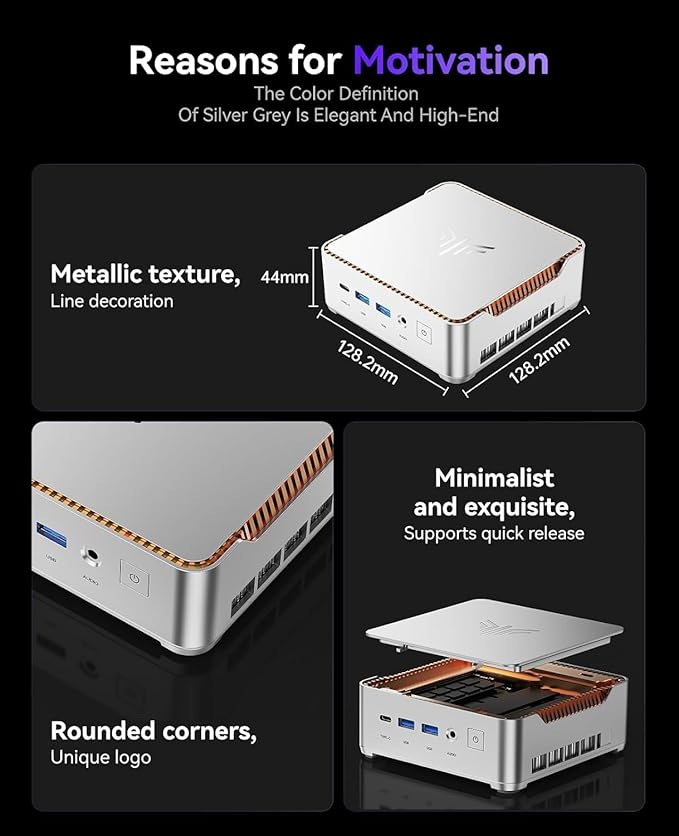 KAMRUI Hyper H2 Mini Gaming PC, in-tel Core i9-11900H (Beat 1195G7/5825U, up to 4.9GHz) 32GB RAM 1TB SSD Mini Desktop Computers, Triple 4K Display 6*USB3.2, USB-C, HDMI, DP, WiFi6, BT5.2, Office Home