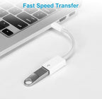 FLEAVER USB C to USB Adapter [2 Pack],Type-C OTG Cable Type C Male to USB A Female Adapter Compatible with Pro/Air 2019 2018 2017,S20 S20+ Ultra Note 10 S9 S8 (White)