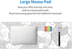 White Kawaii Cats E-Sport Mouse Pad Large Desk Mat Non-Slip Rubber Base Stitched Edge Keyboard Mouse Pad for Office Home E-Sport Computer Laptop, 31.5×11.8 Inches