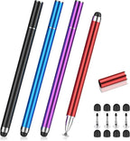 MEKO 4 Pack Stylus Pens for Touchscreens, 2-in-1 High Sensitivity&Precision Capacitive Stylus Pens for iPad iPhone Android Smartphone Tablets All Touchscreen Devices(4 Stylus + 12 Tips)