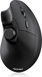TECKNET Ergonomic Mouse, Rechargeable Wireless Bluetooth Mouse (BT 5.0/5.0+2.4G), Vertical Mouse with Volume Knob, Quiet Clicks, Cordless Mice 6 Adjustable DPI with USB A Receiver, Wide Compatibility