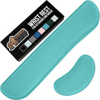 GORILLA GRIP Silky Gel Memory Foam Wrist Rest for Computer Keyboard, Mouse, Ergonomic Design for Typing Pain Relief, Desk Pads Support Hand, Arm, Mousepad Rests, Stain Resistant, 2 Piece Pad Turquoise