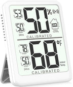 Antonki Room Thermometer, Digital Small Hygrometer Indoor Thermometer Humidity Gauge, Temperature Humidity Meter with Max/Min Record Monitor Sensor for Home, Plants - Battery Included