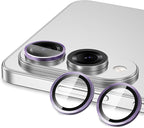 for Samsung Galaxy S25 Edge Camera Lens Protector, Individual Metal Ring Tempered Glass Lens Cover, [Strong Adsorption] Scratch Resistant Ultra-Thin HD Clear Lens Cover, 1 Set-Purple