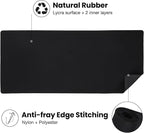 ALOANES Large Gaming Mouse Pad with Non-Slip Rubber Base,Stitched Edge,Desk mat for Laptop,Computer & PC, Wristing Pad for Gamer,Office & Home,Classic Black XL 11.81''x31.50''x0.12''