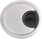 Desk Grommet for Wire Organizer,PC Computer Desk Plastic Grommet Cord, Tidy Cable Hole Cover Organizers,2 Pack (53mm, Silver)