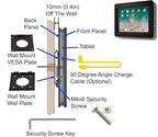 TABcare Anti-Theft Acrylic VESA Enclosure Made for Apple iPad 10 10.9" 2022, iPad 11 11" 2025 with Low Profile Wall Mount Kit & 90-Degree Angle USB C Charge Cable (Black)