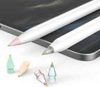 6 Pack Fine Point Replacement Tips Compatible with Apple Pencil 2nd Generation, Apple Pencil 1st Generation & Apple Pencil USB-C Colorful Nibs (Original/Clear/Clear Pink/Clear Blue)