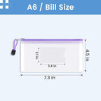 Sooez 24 Pack Mesh Zipper Pouch Bags with Label Pocket, A6 (9.1×4.7 in) Small Pencil Case Pouch for Organizing, Clear Plastic Pencil Pouches Bulk for School Supplies Storage, Money Envelopes for Cash