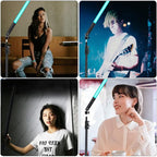 LED Light Sticks RGB Light Wand, Photography Light Stick LED Video Lighting Kit 9 Color Modes, with 26.2" to 78.7" Tripods, Adjustable 3200K-5600K, Pack of 2 [Upgraded]