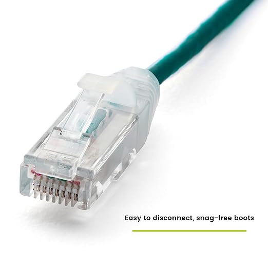 TRUECABLE Cat6 Component Rated Patch Cable, Unshielded (U/UTP), 10ft, Green, 28AWG Solid Copper, Snagless 10G High-Speed Ethernet Cable, PoE++ 4PPoE 100W, UL Listed, RoHS-3, 5 Pack