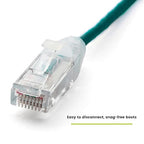 TRUECABLE Cat6 Component Rated Patch Cable, Unshielded (U/UTP), 7ft, Green, 28AWG Solid Copper, Snagless 10G High-Speed Ethernet Cable, PoE++ 4PPoE 100W, UL Listed, RoHS-3, 1 Pack