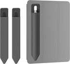 Doormoon Pencil Holder for iPad 2020/ Air/ 9.7 / Pro 10.5/12.9, Detachable Elastic Apple Pencil 5th Gen Leather Sleeve Pocket Pouch, Grey
