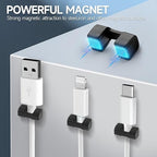 10 Pack Magnetic Cord Organizer Holder, Cable Clips - Strong Magnet Wire Management for Desk, Under Desk, Nightstand, Office, Car, Kitchen, Adjustable