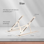 Ergonomic and Foldable Laptop Stand for Desk, Adjustable Riser, Fits All Laptops and Notebooks up to 17,Ultra-Thin,Ventilated Cooling,ABS+Silicone,Starlight.