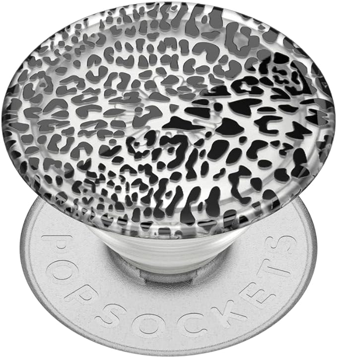 PopSockets Plant-Based Phone Grip with Expanding Kickstand, Adhesive Grip, Eco-Friendly - Black Leopard
