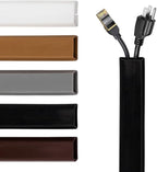 Rubber Bond TV Cord Hider Cable Protector - Strong Self Adhesive Wall Cord Cover Cable Hider - Low Profile Cable Management Wall Cord Concealer Cable Raceway (Black, 10 Feet)