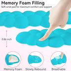 Cloud Wrist Rest for Computer Keyboard, 4-in-1 Memory Foam Leather Cloud Keyboard Wrist Rest and Mouse Pad Set with Ergonomic Support for Arm and Palm Cushion, Gaming/Work Setup, Scuba Blue