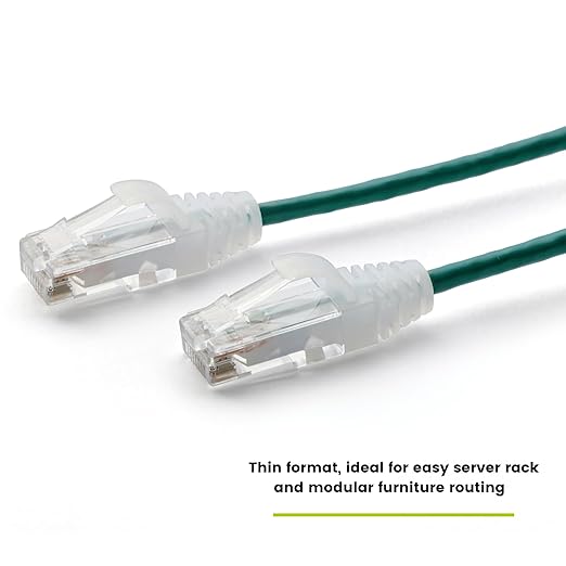 TRUECABLE Cat6 Component Rated Patch Cable, Unshielded (U/UTP), 5ft, Green, 28AWG Solid Copper, Snagless 10G High-Speed Ethernet Cable, PoE++ 4PPoE 100W, UL Listed, RoHS-3, 1 Pack