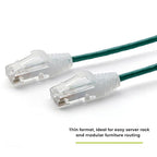 TRUECABLE Cat6 Component Rated Patch Cable, Unshielded (U/UTP), 3ft, Green, 28AWG Solid Copper, Snagless 10G High-Speed Ethernet Cable, PoE++ 4PPoE 100W, UL Listed, RoHS-3, 1 Pack