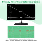21.5 Inch Computer Privacy Screen for 16:9 Computer Monitor, Anti-Blue Light Monitor Privacy Screen Filter, Anti-UV Computer Screen Privacy Shield