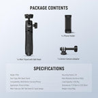 NEEWER Basics Mini Desk Selfie Stick Tripod Compatible with iPhone GoPro Insta360 DJI, Portable Small Camera Webcam Android Cell Phone Holder Ball Head Elevated Axis Video Recording Stand, TP43 Black