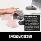 GORILLA GRIP Silky Gel Memory Foam Wrist Rest for Computer Keyboard, Mouse, Ergonomic Design for Typing Pain Relief, Desk Pads Support Hand Arm Mousepad Rests, Stain Resistant, 2 Piece Pad, Light Pink