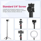 VIJIM MT-79 Extendable Photography Light Stand, 81" Portable Adjustable Light Tripod with 1/4" Screw, 360° Ball Head Camera Phone Tripod for Continute Output Lighting, Webcams, Cameras,for Pocket3