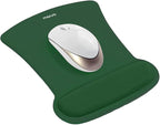 MOSISO Wrist Rest Support for Mouse Pad & Keyboard Set, Ergonomic Mousepad Non-Slip Base Home/Office Pain Relief & Easy Typing Cushion with Neoprene Cloth & Raised Memory Foam, Jungle Green