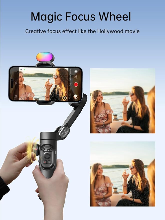 Gimbal stabilizer for Smartphone,Gesture Control/face Tracking,Magnetic Fill Light,Foldable Handheld Phone Gimbal,3-axis stabilizer TikTok YouTube Vlog Recording XE kit