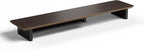 Walnut Dual‑Tier Monitor Stand for Modern Desk Setup – Minimalist Wooden Riser Shelf for Dual Monitors, Laptops, Home Office Aesthetic (Dark Walnut, Large)