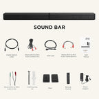 2.2ch 100W Sound Bar for Smart TV, 2-in-1 Detachable Bluetooth 5.3 Speaker with 3 EQ Modes & Adjustable Bass - Home Theater Audio for Movies, Gaming, Music