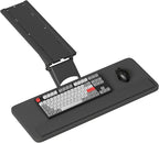yeshine Under Desk Keyboard Tray Slide Out, Height Adjustable Computer Keyboard & Mouse Platform Tray, 360° Swivel & 30° Tilt Up and Down, Ergonomic Keyboard Tray Under Desk Slide, Black, 25"W x 9.8"D
