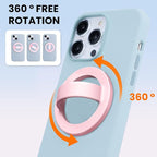 Magnetic Silicone Ring Grip Phone Holder, Loop Grip Phone Holder,Magnetic Phone Loop,Magsafe Phone Grip,Compatible with Magsafe for iPhone 16/15/14/13/12 Series (Lady Pink)