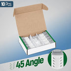 Everest 45° Angled RJ45 Cat6A Keystone Jacks 10-Pack in Gray - Slim Profile Female RJ45 Connectors - Cat 6A Keystone Jack - Compatible with 45° Angled Speed Termination Tool - 45Term (B0BL3GS7ZY)