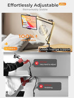 LISEN Tablet Stand Phone Holder iPad Holder for Desk Mount[Ultra Sturdy] 2 Clamps Kindle Holder for Bed Gooseneck Phone Tablet Holder Mount Phone Stand fits iPhone iPad Mini 7 Kindle 4-13" Device