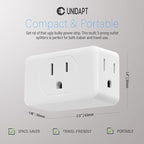 Unidapt Multi Plug Outlet Extender 2 Pack - 3 Way Wall Outlet Splitter, Cruise Ship Essentials Power Plug Adapter, Compact Travel Wall Tap Expander, Flat Angled Design, Home, Office, Dorm - White