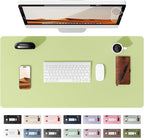 YSAGi Leather Desk Protector, Office Mat, Large Mouse Mat, Non-Slip PU Leather Blotter, Laptop Desk, Waterproof Writing Pad for Office and Home (Peak Green, 35.4" x 17")