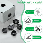 30PCS Cable Grommets, 7/8"(22mm) Desk Hole Cover Petal Shaped Buckle Type Nylon Snap Bushing Grommet, Wire Hole Cover Insert for Cables and Cords Management and Protection of Cabinet, Black