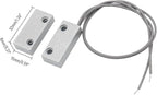 Magnetic Reed Switch Wired Surface Mount Normally Open NO Contact Sensor Alarm Magnetic Door Switch with 2 Wires, Zinc Alloy Sliver, MC-51