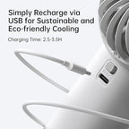 JISULIFE Handheld Portable Fan with Powerful Motor,LED Display,5000mAh Battery,5 Wind Speeds,Lanyard; Summer Essentials USB Rechargeable Hand held Fan for Travel,Beach,Makeup,Concerts-Gery
