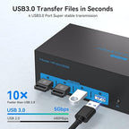 4K144Hz HDMI + 2 Displayport KVM Switch 3 Monitors 3 Computers 8K USB 3.0 KVM Switches Triple Monitor for 3 Computer Share 3 Screens and 4 USB 3.0 Ports Support Extended/Copy Mode