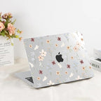 G JGOO Compatible with MacBook Air 13 inch Case 2025 2024 2023 2022 M4 A3240 M3 A3113 M2 A2681, Clear Plastic Hard Shell for MacBook Air 13.6 inch Case + Keyboard Cover + Screen Protector, Florets