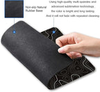 Topographic Contour Map Mouse Pad, Black Minimalist Mouse Mat Waterproof Non-Slip Rubber Base MousePads for Office Laptop Computer Desk