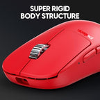 Pulsar Gaming Gears - X2H ES Wireless Gaming Mouse, Limited Edition, Symmetrical, Optical Switch, OLED Display, Driverless, PAW3395 Sensor, 100H Battery, 4K dongle Included (Medium, Red)