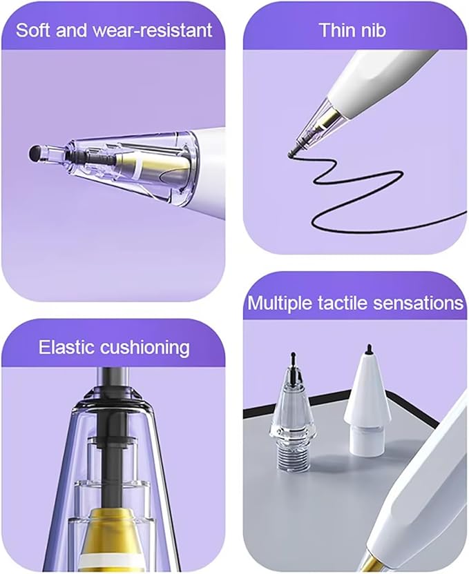 Replacement Tips for Apple Pencil, Upgraded Mix iPencil Tip for iPad Pro/USB-C / 1st Gen / 2nd Generation, Needle Pencil Tips with Case - Clear 4 Pack